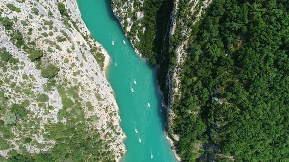 The Verdon Gorges in the Verdon Regional Natural Park in France from the sky alt