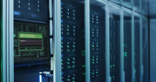 Computer Login Screen in a Modern Data Center alt