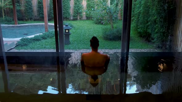 Onsen Wooden Bath Tubman Enjoys Bath at Hot Springs in Chiang Mai Thailand Onsen Japanese Bath alt