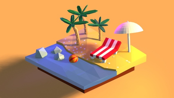 Seaside vacation 3D animation