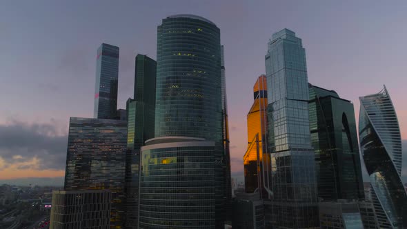 Business Center Moscow City. Aerial, Dron Shoot. alt