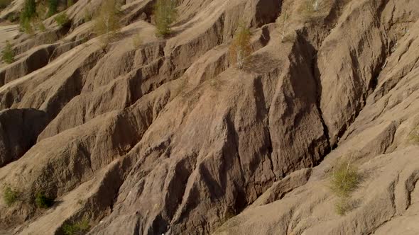 Aerial View on Mountain Range in Arid Area at Sunny Weather, Top View alt