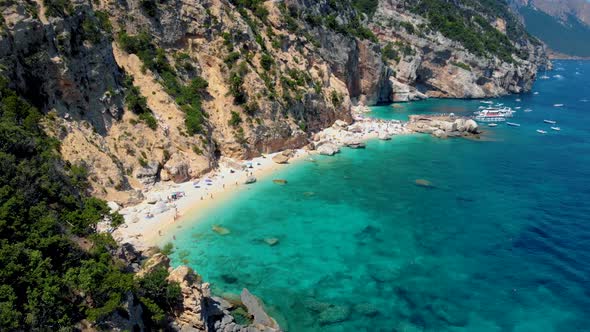 Golfo Di Orosei Sardina View From Above Stunning Aerial View of Beach Full of Beach Umbrellas and alt