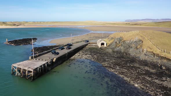 Aerial View of Ballyness Pier in County Donegal  Ireland alt