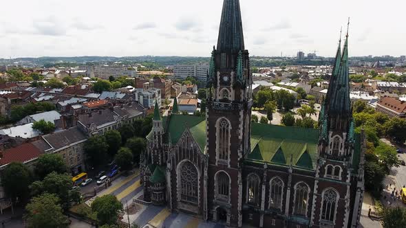 Aerial View of the Catholic Church