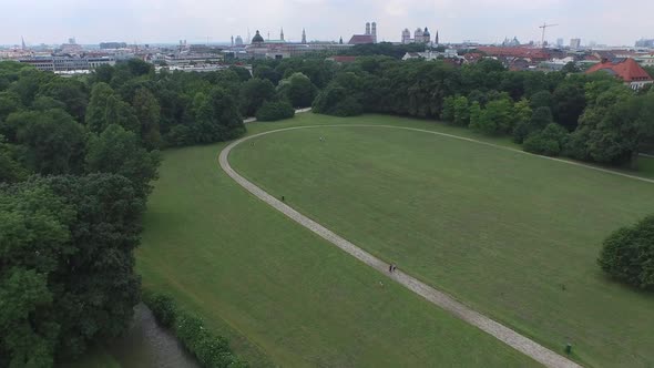 Aerial view of the Englischer Garten 