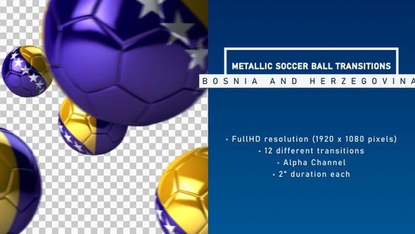 Metallic Soccer Ball Transitions - Bosnia And Herzegovina