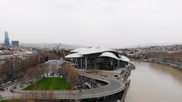 Crowd Of People Walking In Streets On 9th April Protest Demonstration Event alt