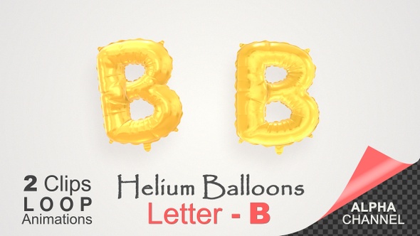 Helium Gold Balloons With Letter – B