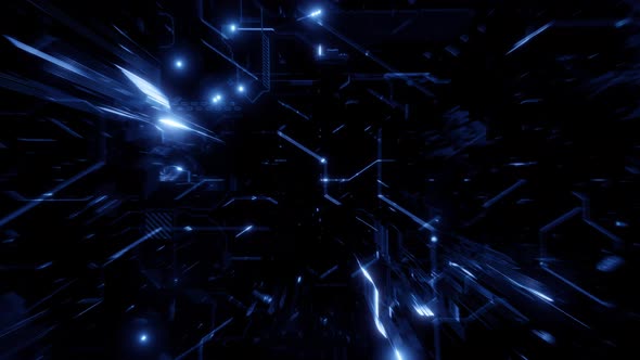 Futuristic Abstract Blue Cyberspace VR Gaming Loop Background with Crypto Live Stream Design Concept