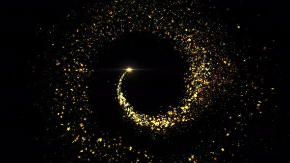 Gold luxury sparkling glitter star dust trail particles . alt