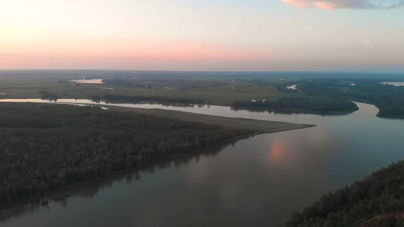 Aerial View of River Ob