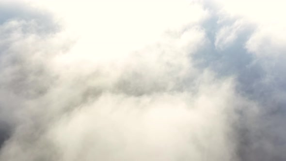 Aerial view above the clouds during the morning, Croatia. alt