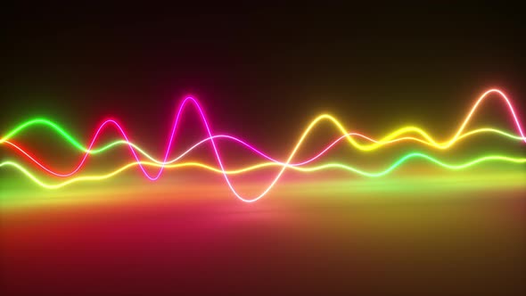 Colorful Bright Neon Glowing Graphic Equalizer, Motion Graphics | VideoHive