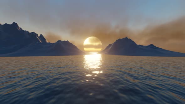 Sunrise Over The Sea In The Mountains 02