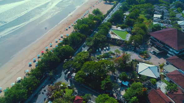Flight Overlooking the City of Bali on the Indian Ocean  alt