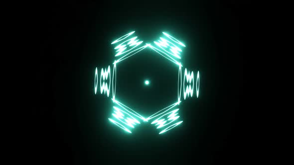 Rotation of a six-pointed bright pulsating star of neon color 02 alt