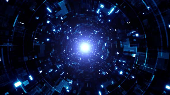 Sci Fi Blue Light Tunnel, Motion Graphics | VideoHive