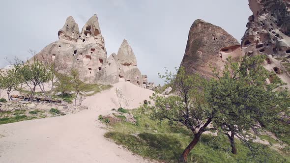 View of Cave Houses in Rock Formation at Ortahisar