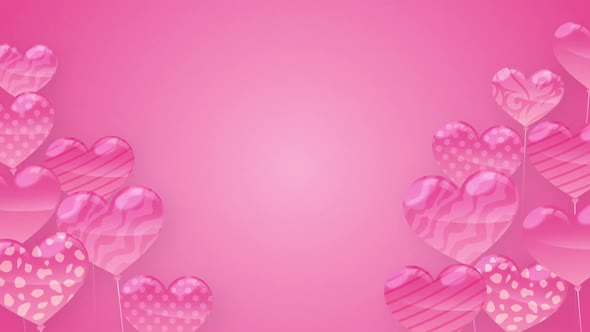 Valentine Day Love Pink Heart Balloon Fly Background alt
