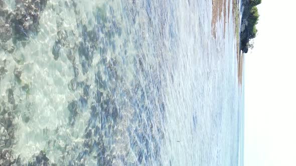 Zanzibar Tanzania  Vertical Video of the Ocean Near the Coast Slow Motion alt