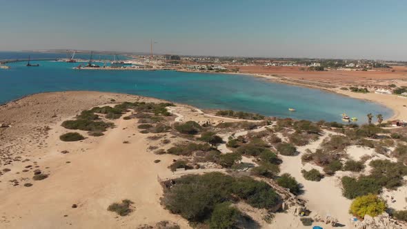 Ayia Napa, Cyprus - November 1. 2018. Construction of a Seaport Along the Coastline