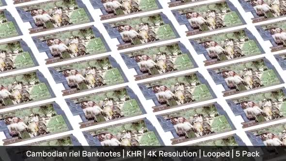 Cambodia Banknotes Money / Cambodian riel / Currency ៛ / KHR/ | 5 Pack | - 4K alt