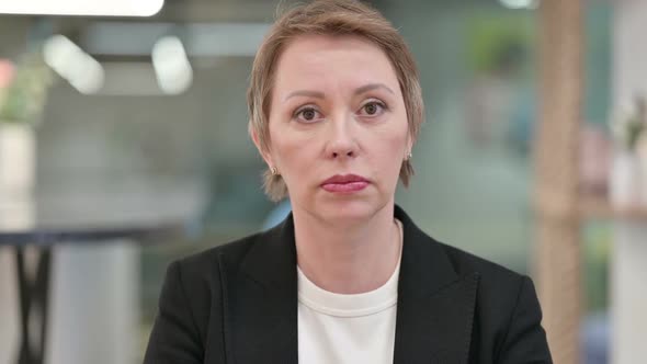 Old Businesswoman Angry on Video Chat alt