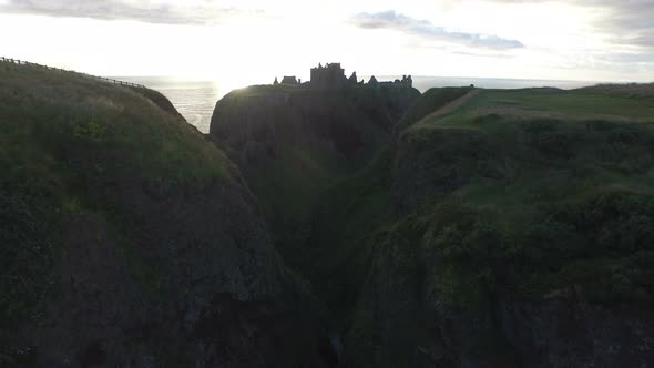 Aerial view of Dunnottar Castle alt
