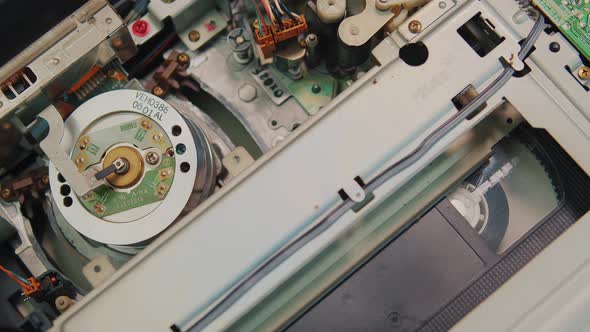 Video Cassette is Loaded in the VCR Magnetic Videotape in the VCR Mechanism