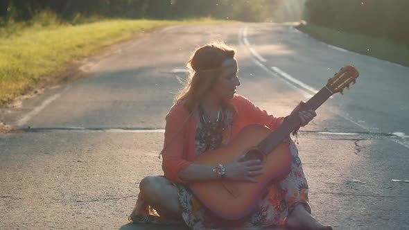 Attractive Woman Aged Boho Style
