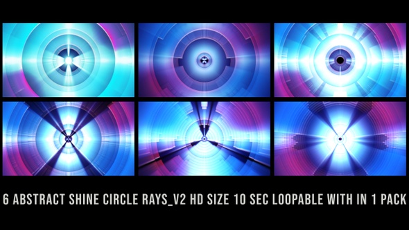 Abstract Shine Circle Rays Blue Pack V02