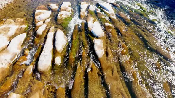 Fly Over River Rapids Realtime Drone Video alt