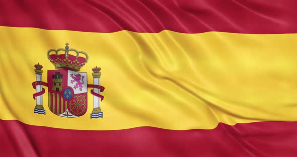 Spain Flag Waving Animation