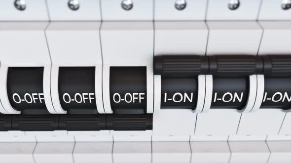 Trip Switch Fuse box. Switches turned off. Electricity Power Fuse Circuit alt