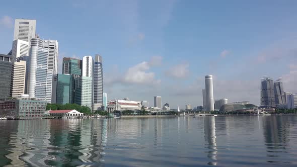 Marina Bay in Singapore and Skyscrapers