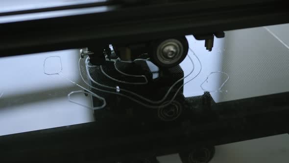 Electronic Three Dimensional Plastic Printer During Work in Laboratory alt