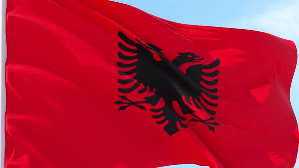 Albania Flag Looping Background