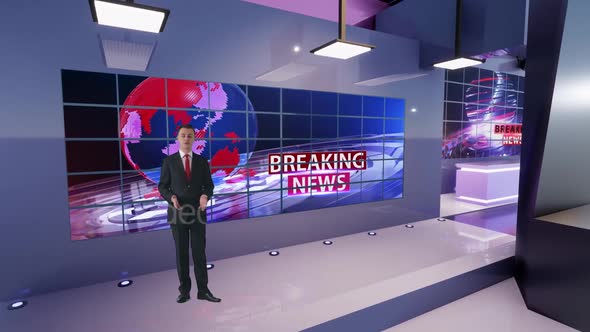 3D Virtual Tv Studio News B9015 alt