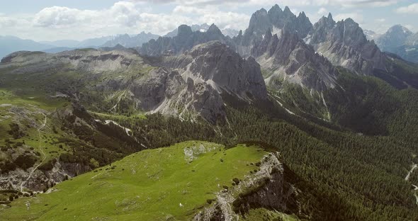 Dolomites Mountains at the Feet of the Three Peaks of Lavaredo Italy