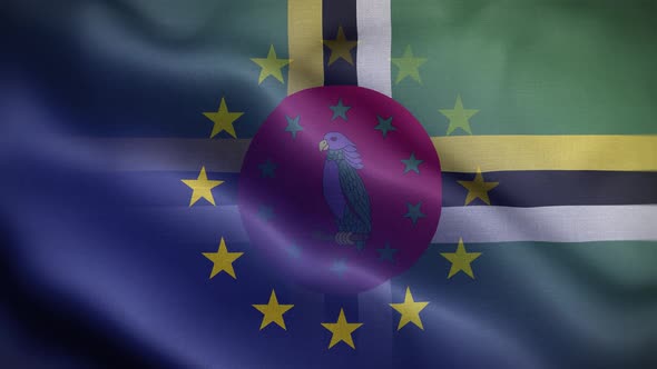EU Dominica Flag Loop Background 4K