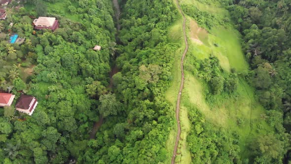 Aerial View of the Artists Walk Campuhan Ridge Walk in Ubud Village, Bali Island alt