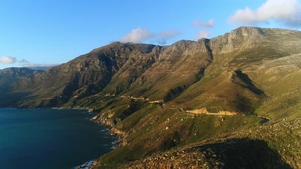 Wide Aerial Shot Showcasing the Beauty of Chapman's Peak Cape Town