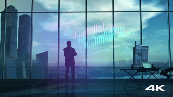 A Businessman Is Carefully Looking At Financial Data 4K alt