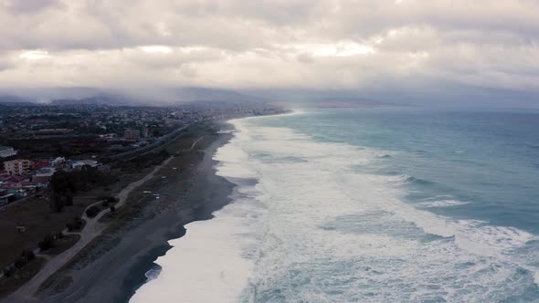 Storm into the ocean coast  alt