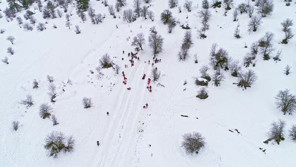 People having fun in the snow - 2K