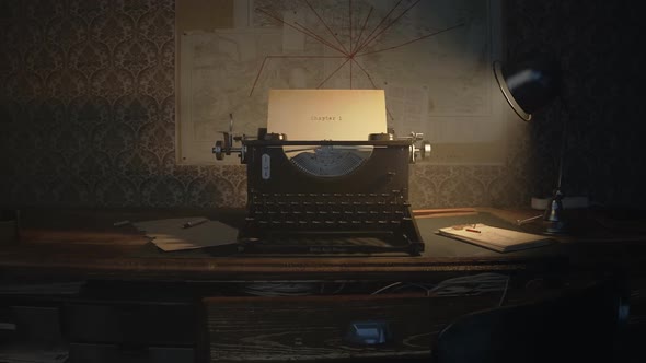 The vintage typewriter. Machine was used to create documents letters and books. alt