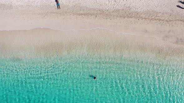 Aerial view of Laginha beach in Mindelo city in Sao Vicente Island in Cape Verde