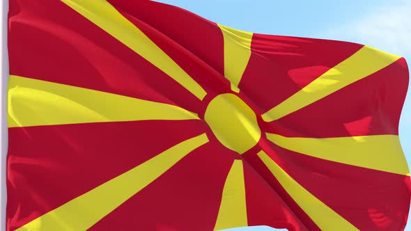North Macedonia Flag Looping Background