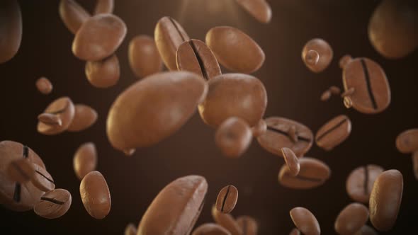 Coffee Beans Flying And Spin alt